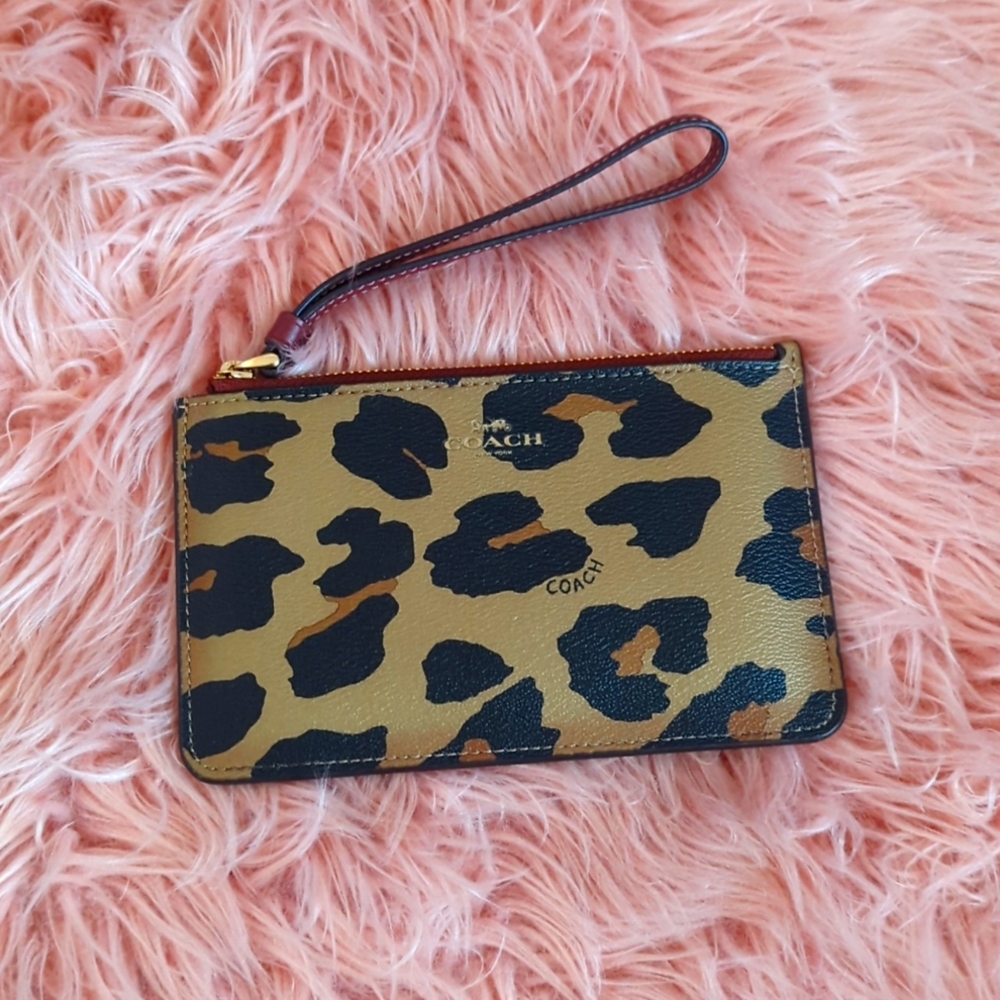 Leopard Coach Wristlet